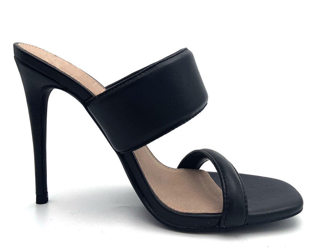 Femmes à talons mulets sans dos avec talons de bloc Stiletto type talons