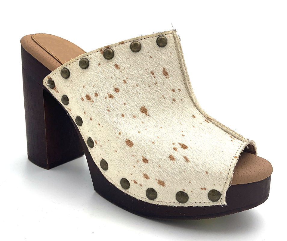 Stiletto à motifs solides Mules fermé avec talon haut 3 pouces 4,5 pouces