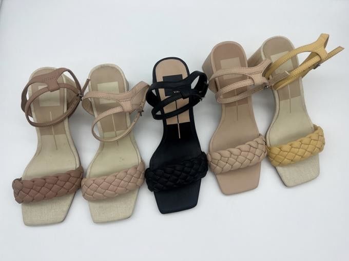 Cocktail de soirée en cuir pour femmes, pompe à talons, glisse pour le printemps et l'été.